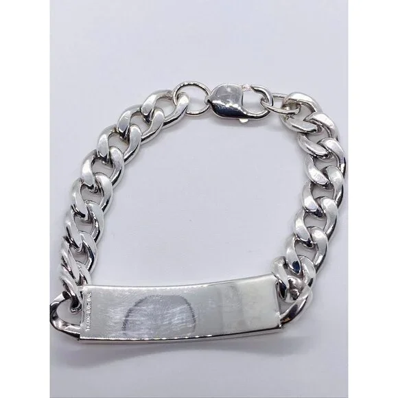 Tiffany & Co Sterling Silver 925 Curb Link ID Plate 8.25